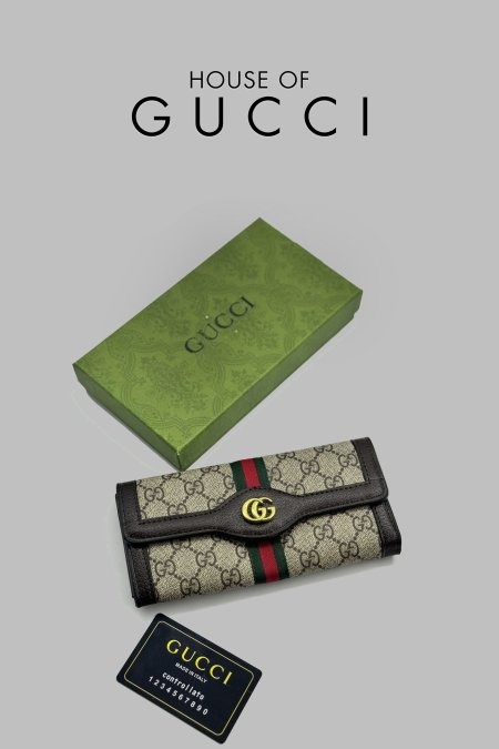 جزدان - Gucci / شامل علبة  - جوتشي - شعار جلد <br> <span class='text-color-warm'>نفدت الكمية</span>